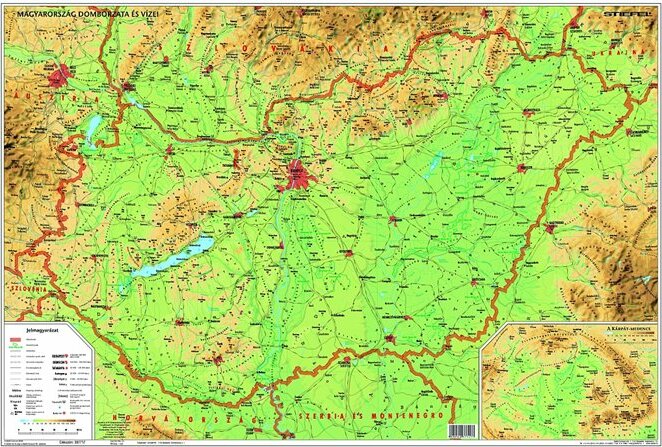 magyarország domborzata és vizei térkép online Mo Terkep Domborzati magyarország domborzata és vizei térkép online