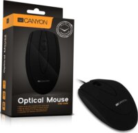 CANYON Mouse CNE-CMS1 (Wired, Optical 800 dpi, 3 btn, USB), Fekete