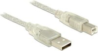 Delock USB-A 2.0 M - USB-B 2.0 M Adapterkábel 3m Áttetsző