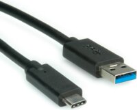 Roline USB-A 3.1 M - USB-C 3.1 M Adatkábel 1m Fekete