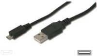 Assmann USB 2.0 microUSB-B összekötő kábel 1.8m - Fekete