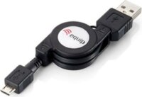 Equip micro USB 2.0 AM -> MBM5P 1m Fekete, Behúzható