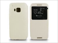 Haffner PT-2512 HTC One M9 S-View Flexi oldalra nyíló flipes tok - fehér