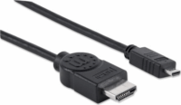 Manhattan HDMI M - microHDMI M Adapterkábel (4K 3D) 2m Fekete