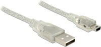 Delock USB 2.0 M - mini USB 2.0 M Adapterkábel 1m Áttetsző