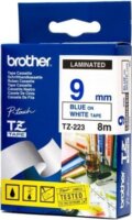 Brother TZE-223 P-touch szalag 9mm / 8m - Fehér alapon kék