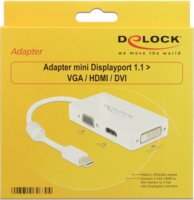 DeLOCK mini Displayport v1.1 - VGA/HDMI/DVI adapter Fehér