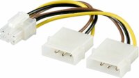 Power cable 2xMolex/PCI-Express-6pin Akyga AK-CA-13 15cm