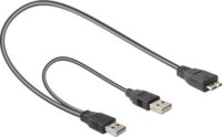 Delock Cable USB 3.0-A male > USB 3.0-micro B male + USB 2.0-A male