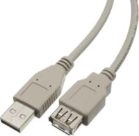 Wiretek A-A USB Hosszabbító kábel Male/Female 1,8m - Szürke
