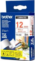Brother TZ232 P-TOUCH Feliratozógép szalag 12mm piros fehéren