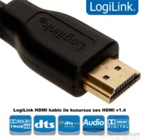 LogiLink HDMI v1.4 kábel Ethernettel aranyozott csatlakozóval 15m - Fekete