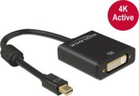 DeLOCK miniDisplayport 1.2 dugós csatl. - DVI csatlakozóhüvely 4K aktív adapter - Fekete