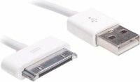 Akyga AK-USB-08 Apple 30pin Dock USB kábel 1m Fehér