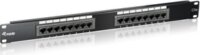 Equip 19" patch panel 16 portos 1U cat.5E fekete