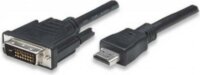 Techly 304611 HDMI M - DVI-D M Monitorkábel 1.8m Fekete