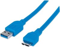 Techly 304857 USB 3.0 adat- és töltőkábel 0.5m - Kék