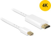 Delock mini DisplayPort M - HDMI M Adapterkábel (4K) Fehér 2m