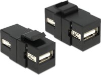 DeLOCK USB 2.0 A foglalat > USB 2.0 A foglalat Keystone modul - Fekete