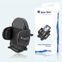 Blue Star szellőzőrácsra rögzíthető univerzális autós telefon/gps tartó, fekete