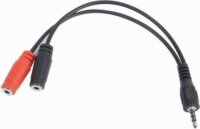 Gembird 3,5mm jack audio + mikrofon adapterkábel, 0,2 m (Jack 3.5mm apa - 2xJack 3.5mm anya)