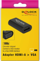 DeLOCK HDMI M - HDMI M /VGA F Adapterkábel 0.15m - Fekete