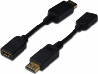 Assmann DisplaPort apa - HDMI anya Adapterkábel 0.15m Fekete