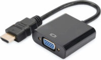 Digitus HDMI M - D-Sub(15F) (+ 3.5mm Jack Audio) 0.15m Adapterkábel Fekete
