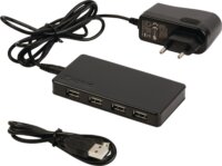 König CSU2H7P200BL USB 2.0 HUB (7 Port) Fekete