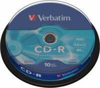 Verbatim CD-R 700 MB, 80min, 52x, hengeren (DataLife) 10db/csomag