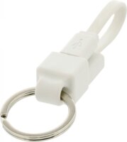 Valueline micoUSB kábel kulcstartó 0,1m Fehér (USB-A 2.0 apa - USB micro-B 2.0 apa)
