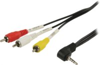 Valueline / Nedis JACK - RCA AV Kábel 2m (3.5mm jack apa - 3x RCA apa) fekete