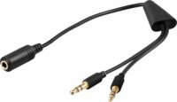 Goobay Audio 3.5mm jack kábel 0.15m Fekete (minijack aljzat - 2x minijack dugó)