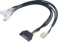 Akasa Flexa FP3S SATA - 3x Molex PWM ventilátor adapter kábel 30cm