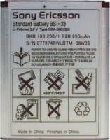 Sony Ericsson BST-33 Telefon akkumulátor 950mAh