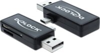 Delock 91731 Micro USB OTG-kártyaolvasó USB A-csatlakozódugóval - Fekete