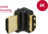 DeLOCK Gyors-sebességű HDMI Ethernettel - HDMI-A anya - HDMI-A apa 4K 90° fel Adapter - Fekete