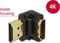 DeLOCK Gyors-sebességű HDMI Ethernettel - HDMI-A anya - HDMI-A apa 4K 90° le Adapter - Fekete