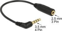 DeLOCK Stereo jack 3.5 mm 4 tűs apa - Stereo jack 2.5 mm 3 tűs anya 90° Kábel