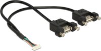 DeLOCK USB 2.0 1,25 mm, 8 tűs - 2 x USB 2.0 A panelrögzítéssel 25 cm