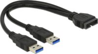 Delock 83910 USB 3.0 tűs apa - 2 x USB 3.0 Type-A apa kábel 25 cm