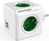 Powercube 1202GN/DEOUPC Hálózati elosztó USB aljzattal - Zöld/Fehér