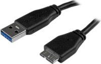 Startech USB3AU50CMLS Micro USB 3.0 - USb 3.0 Micro-B Slim adatkábel 0.5m - Fekete