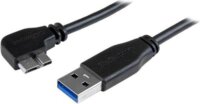 Startech USB3AU1MLS Micro USB 3.0 B - Micro-USB 3.0 A "L" Slim adatkábel 1m - Fekete