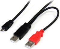 Startech USB2HAUBY3 USB Y / HDD Hard Drive USB A - Micro B 0.9m adatkábel 0.9m - Fekete/piros