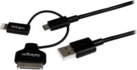 Startech LTADUB1MB Lightning - Micro-USB - USB A adat/töltőkábel 1m - Fekete