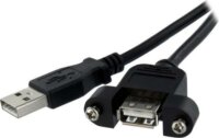 Startech PANEL MOUNT USB A - A összekötő kábel 0.6m - Fekete