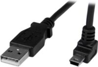 Startech USBAMB1MU Mini B - Mini USB A "L" adatkábel 1m - Fekete