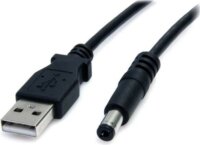 Startech USB2TYPEM2M USB - TYPE M BARREL 5V DC töltőkábel 2m - Fekete