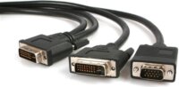 Startech DVIVGAYMM6 DVI-I - VGA + DVI-D Adapter Y-kábel 1.8m Fekete